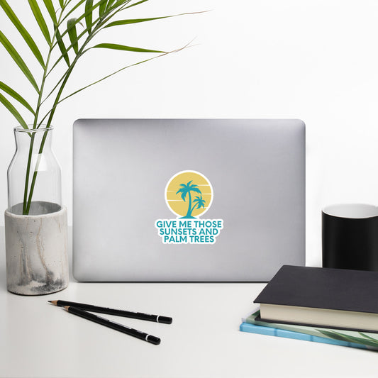 Sunsets and palm trees Bubble-free stickers