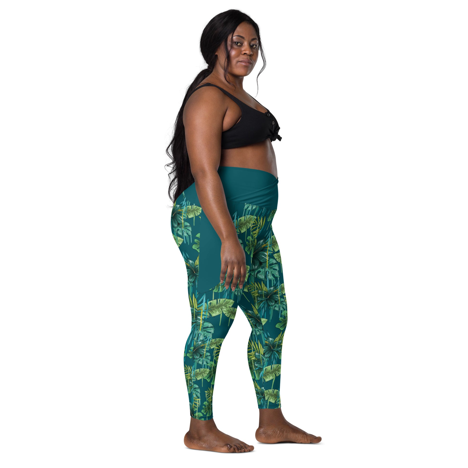 Jungle graffiti crossover leggings with pockets – Midwest Coast