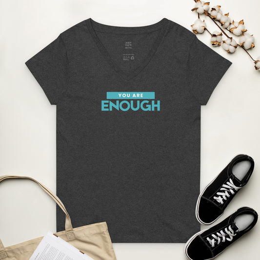 You are enough recycled v-neck t-shirt